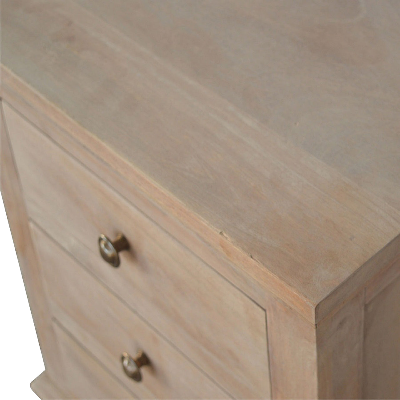 3-Drawer Mango Wood Bedside Table