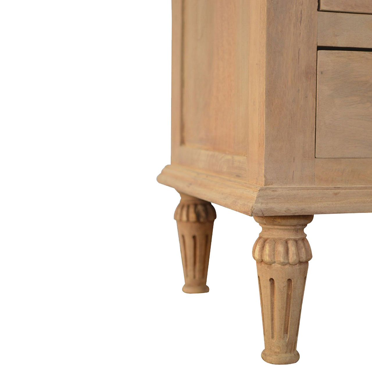 3-Drawer Mango Wood Bedside Table