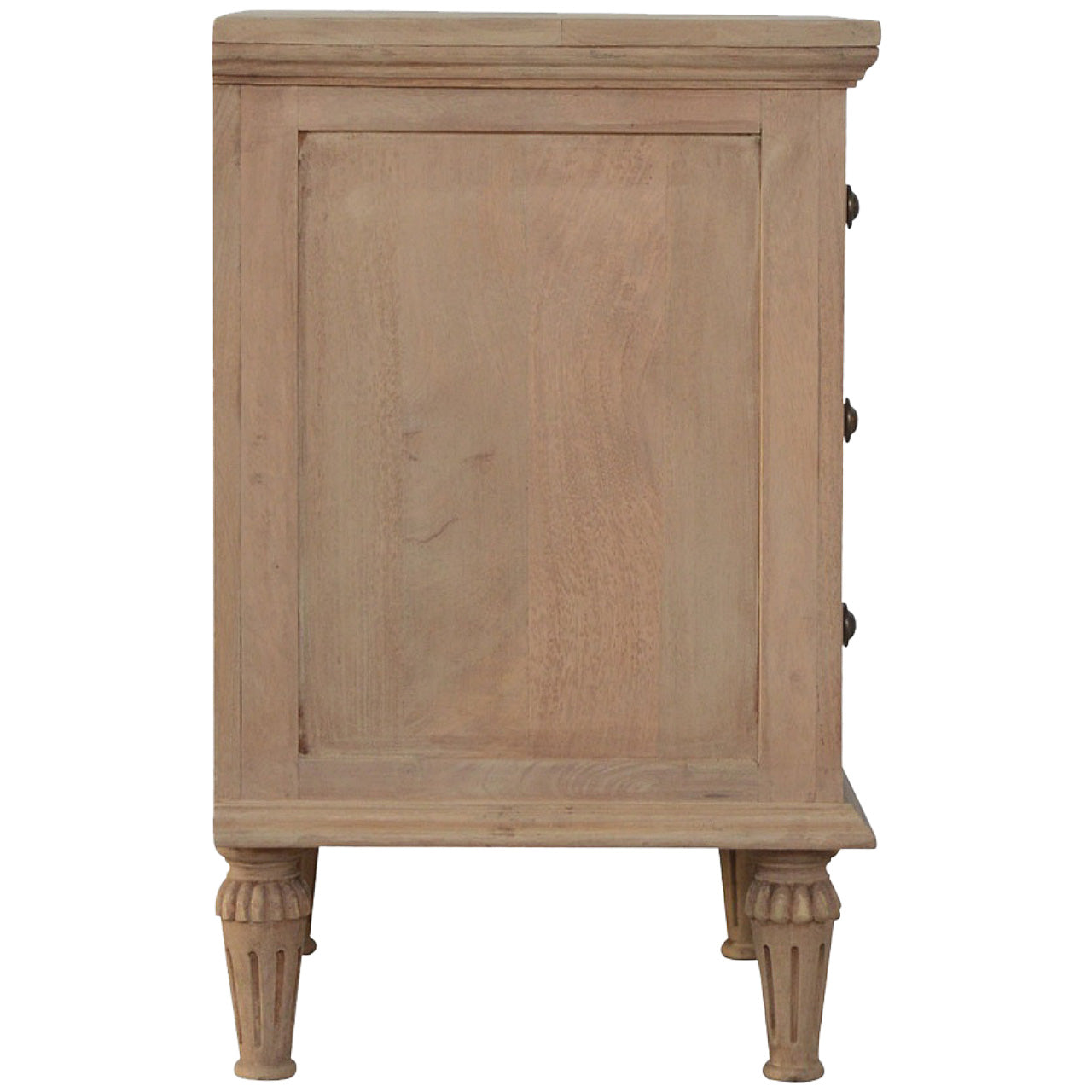 3-Drawer Mango Wood Bedside Table
