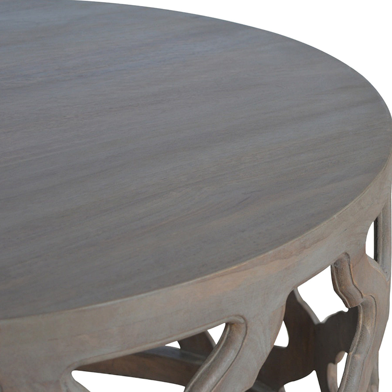 Grey Wash Large Cut-out Footstool
