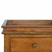 Solid Wood Criss-Cross End Table Accent Piece | Chestnut Solid Mango Wood