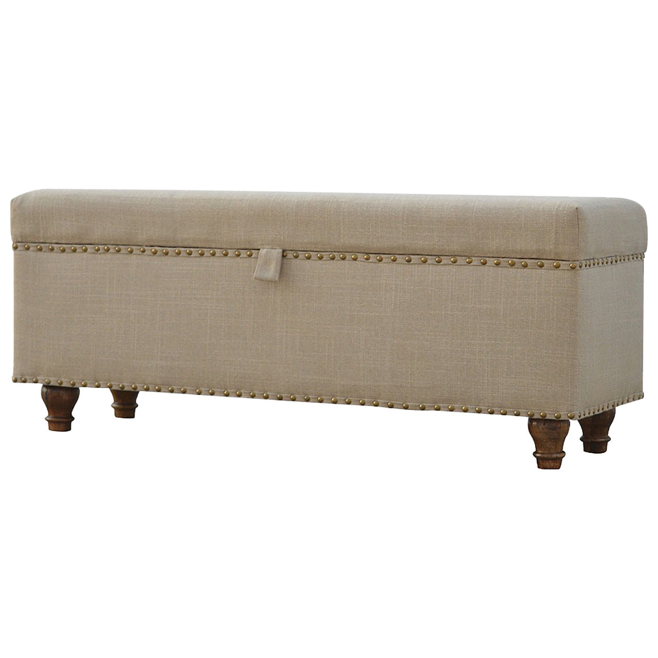 Studded Linen Lid-up Bench Default Title