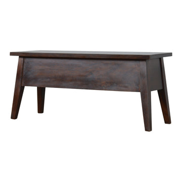 Chestnut Lid Up Storage Bench | Hidden Storage