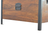 Industrial Lid up Blanket Box Storage Bench | Oak-Ish Solid Mango Wood