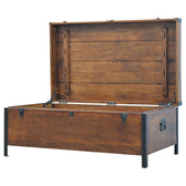 Industrial Lid up Blanket Box Storage Bench | Oak-Ish Solid Mango Wood