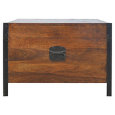 Industrial Lid up Blanket Box Storage Bench | Oak-Ish Solid Mango Wood