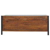 Industrial Lid up Blanket Box Storage Bench | Oak-Ish Solid Mango Wood