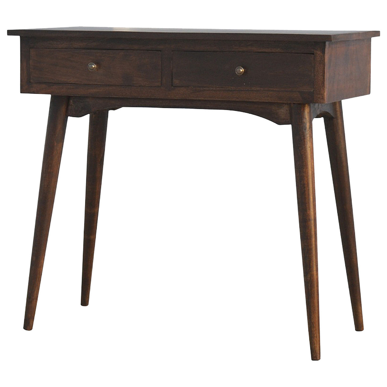 2-Drawer Walnut Hallway Console Table