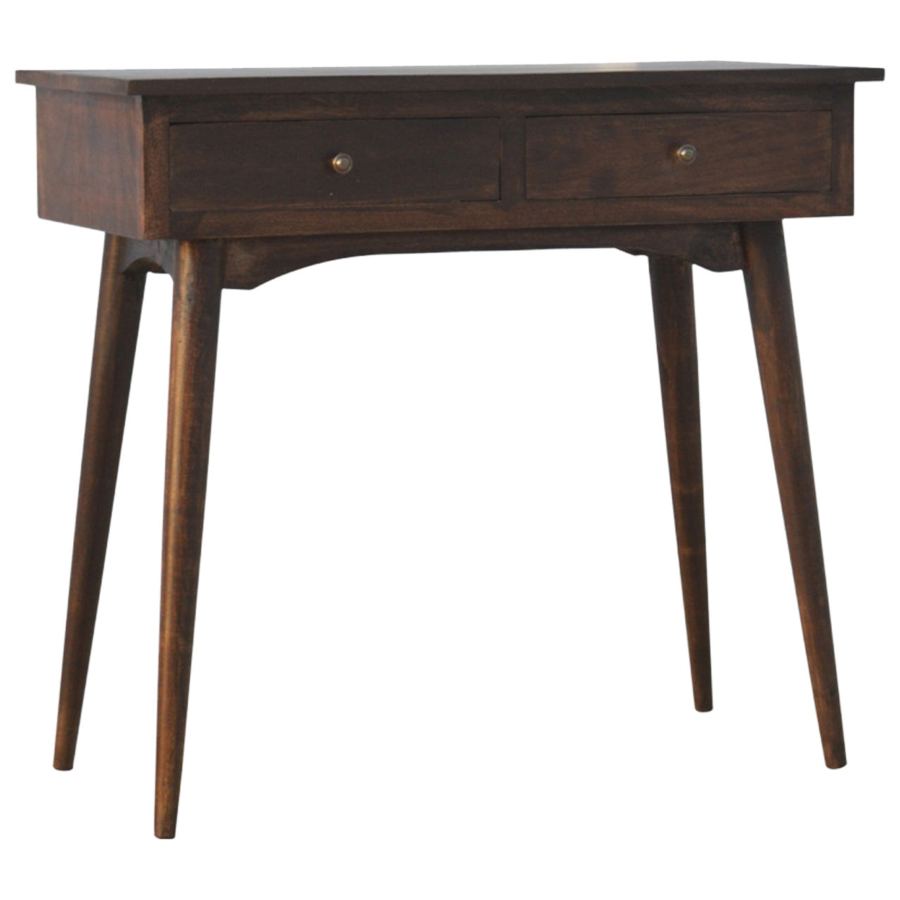 2-Drawer Walnut Hallway Console Table
