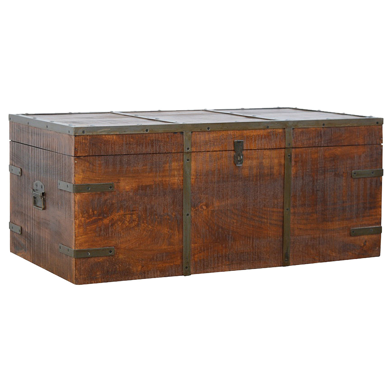Iron Storage Box Storage Bench | Oak Iron & Mango Wood Hidden Storage