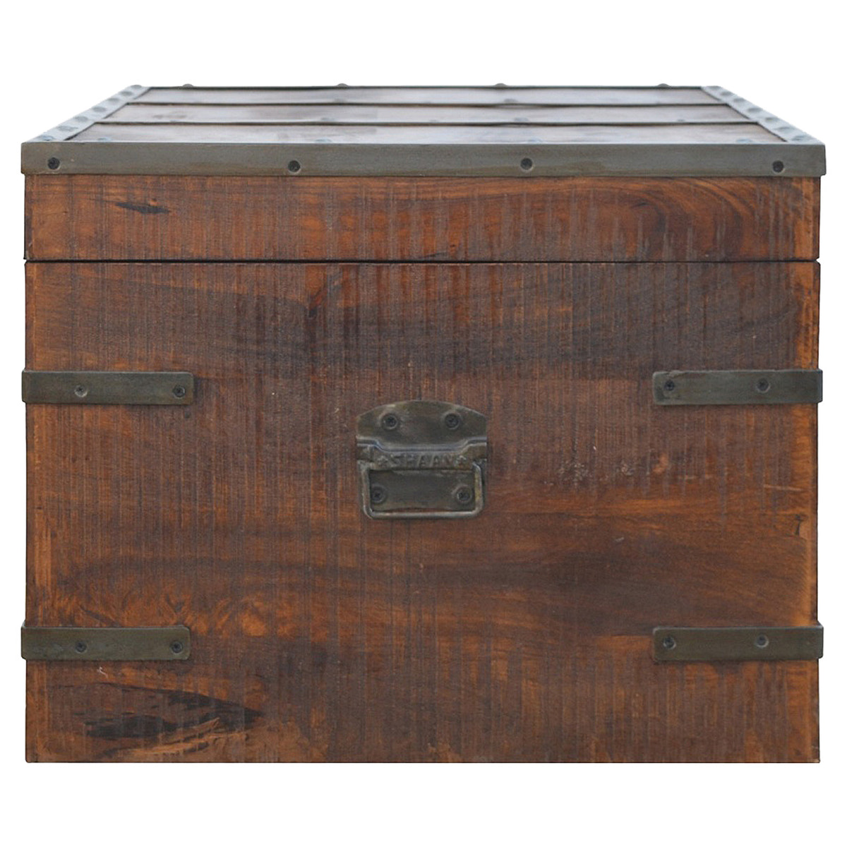 Iron Storage Box Storage Bench | Oak Iron & Mango Wood Hidden Storage