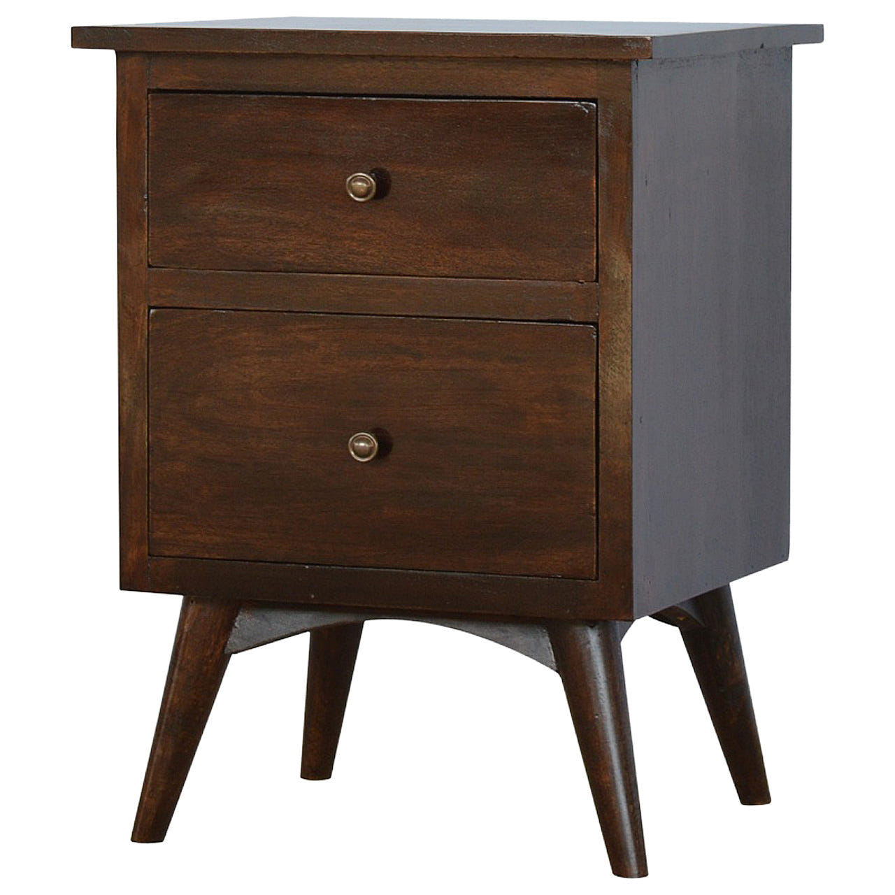 Walnut 2-Drawer Nordic Bedside Table
