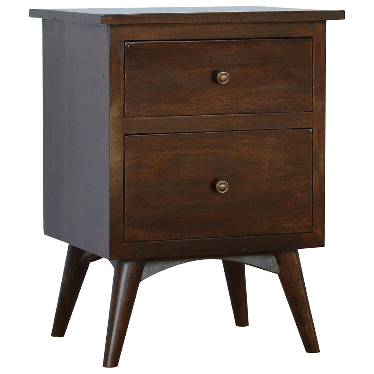 Walnut 2-Drawer Nordic Bedside Table