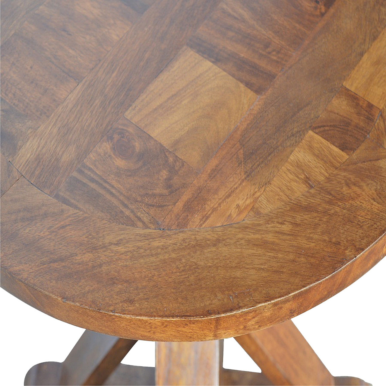 Chestnut Tristle Round Table Chest of Drawers