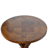 Chestnut Tristle Round Table Chest of Drawers