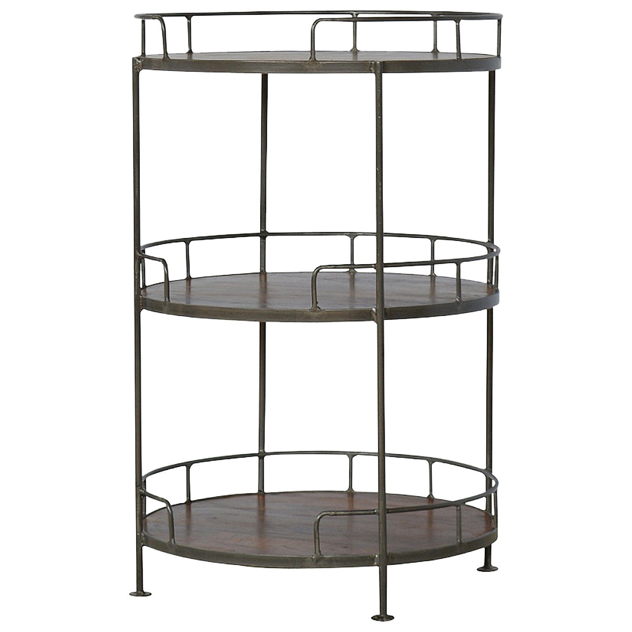 Industrial Round Butler Tray Table Accent Piece