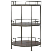 Industrial Round Butler Tray Table Accent Piece