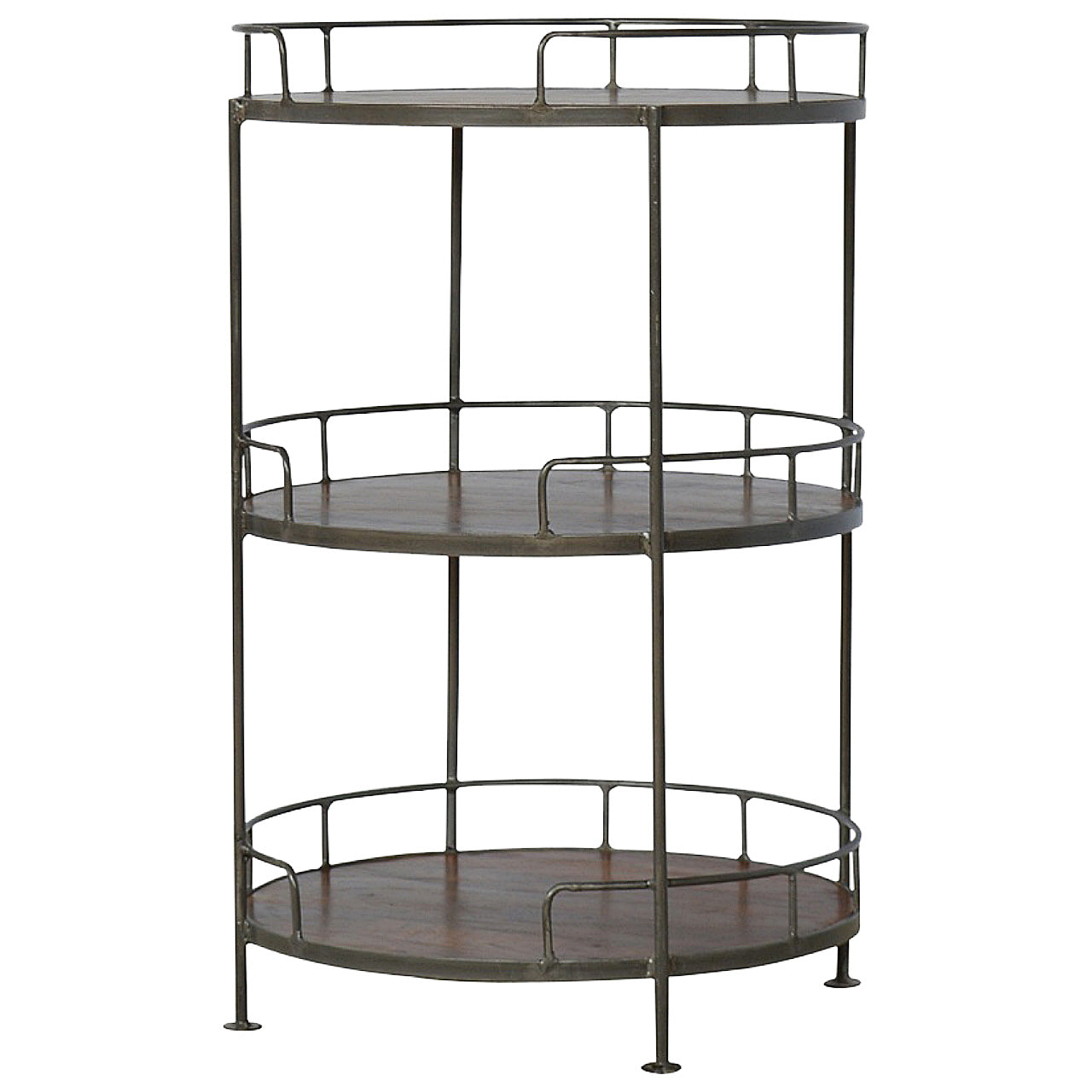 Industrial Round Butler Tray Table Accent Piece
