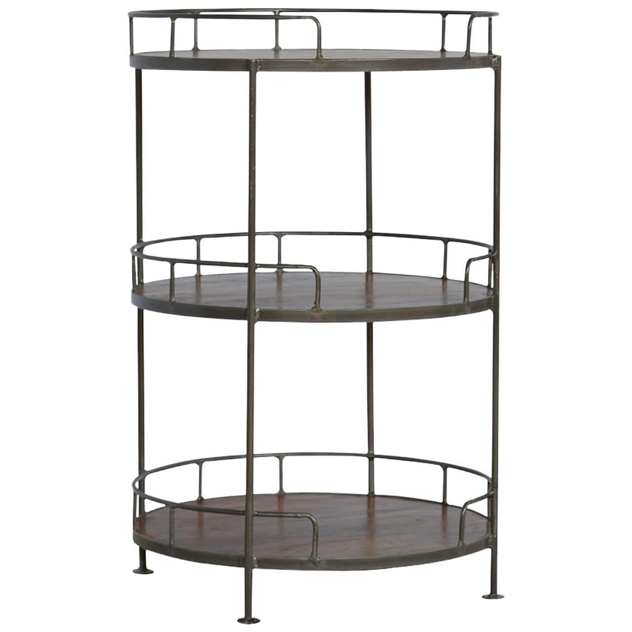 Industrial Round Butler Tray Table Accent Piece