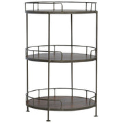 Industrial Round Butler Tray Table Accent Piece