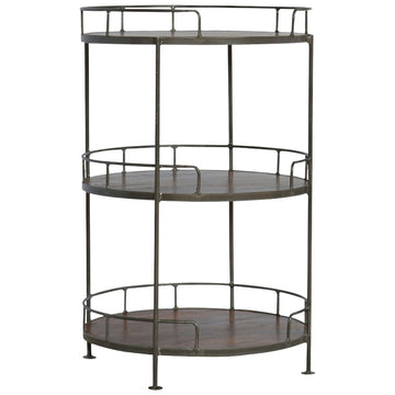 Industrial Round Butler Tray Table Accent Piece