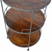 Industrial Round Butler Tray Table Accent Piece