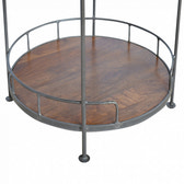 Industrial Round Butler Tray Table Accent Piece