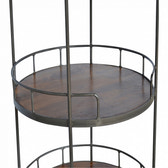 Industrial Round Butler Tray Table Accent Piece