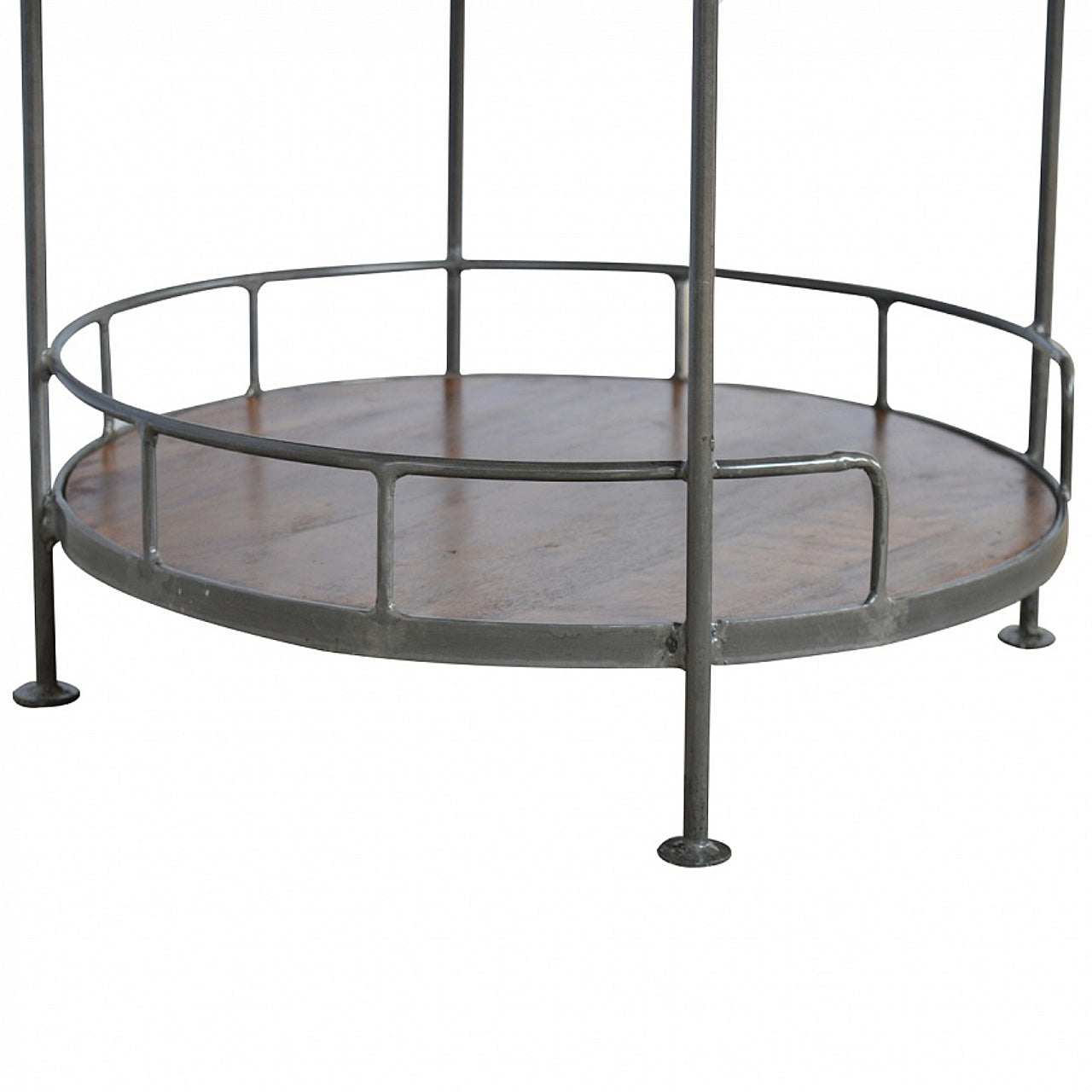 Industrial Round Butler Tray Table Accent Piece