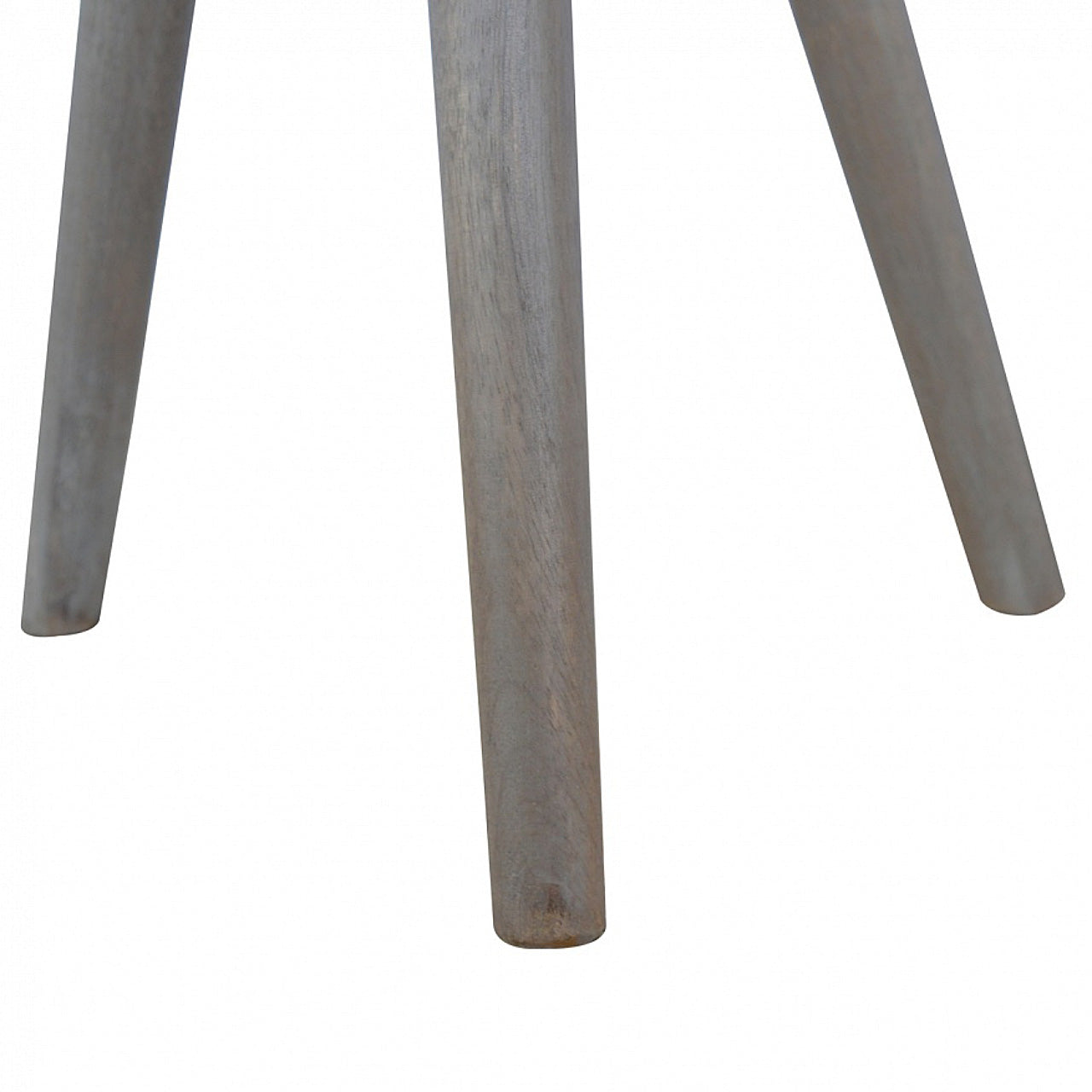 Lulu Round Tripod End Table Accent Piece | Grey Mango Wood
