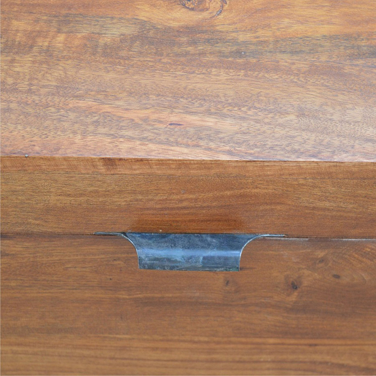 Industrial Wooden Storage Box Storage Bench | Chestnut Mango Wood Hidden Storage