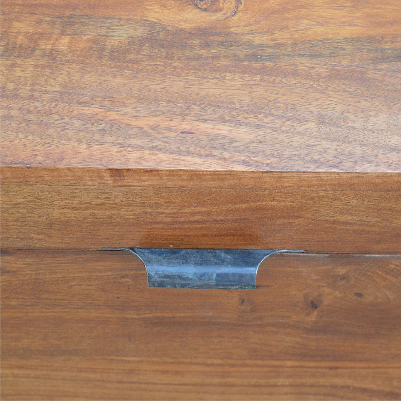 Industrial Wooden Storage Box Storage Bench | Chestnut Mango Wood Hidden Storage