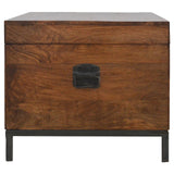 Industrial Wooden Storage Box Storage Bench | Chestnut Mango Wood Hidden Storage
