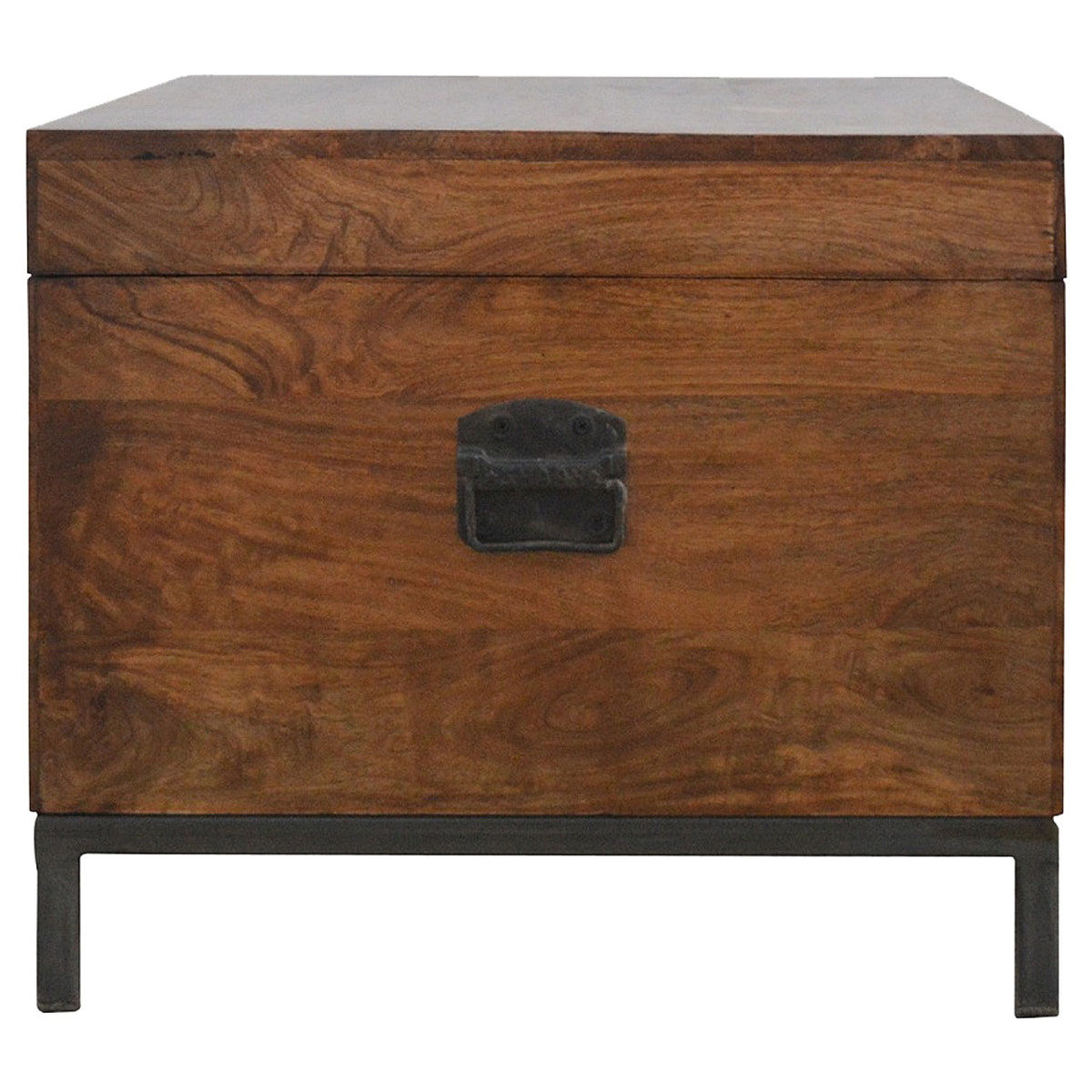 Industrial Wooden Storage Box Storage Bench | Chestnut Mango Wood Hidden Storage