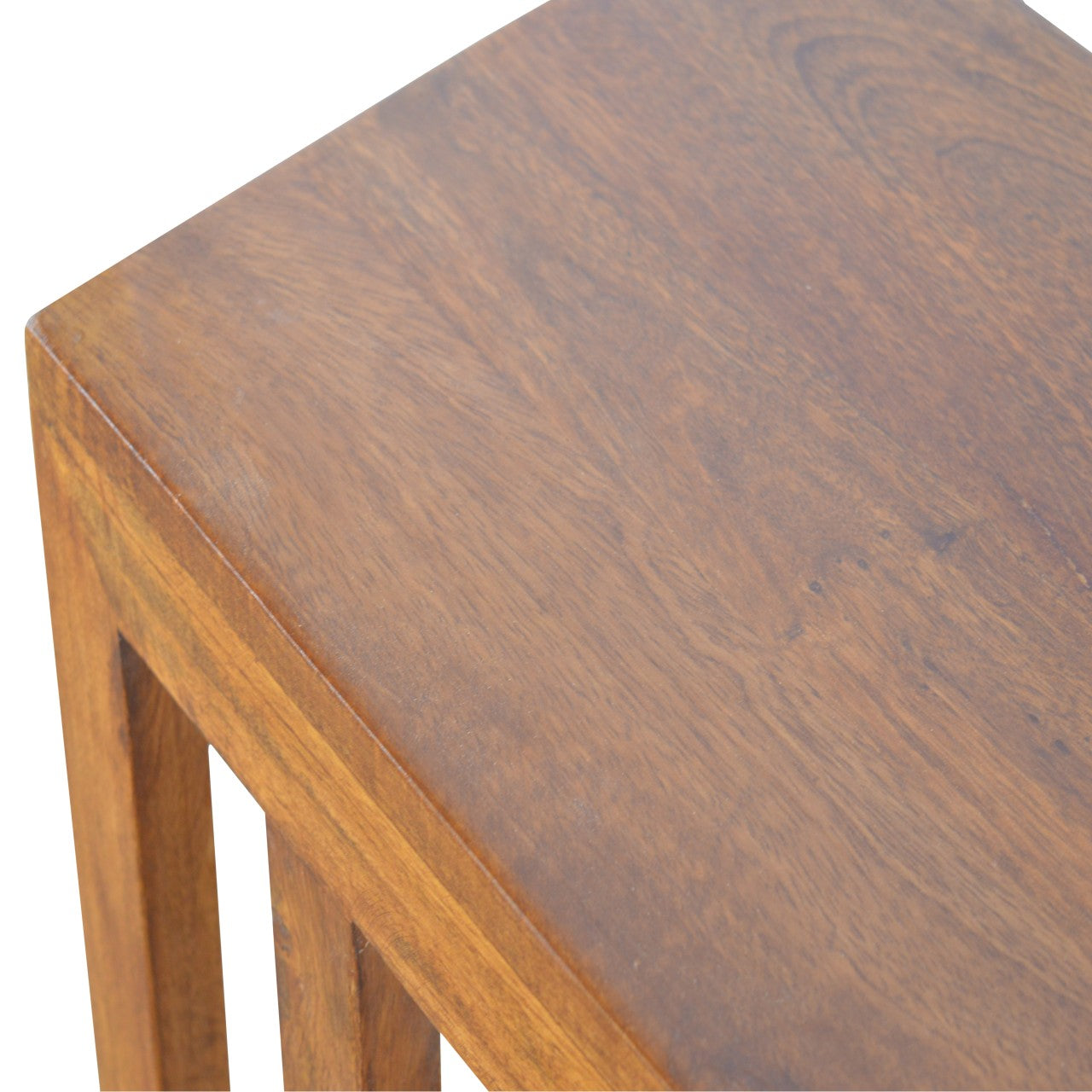 Chestnut Finish One-sided End Table Chest of Drawers