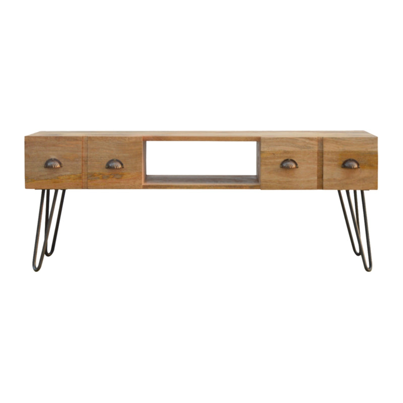 Media unit with Iron Base | Iron & Mango Wood