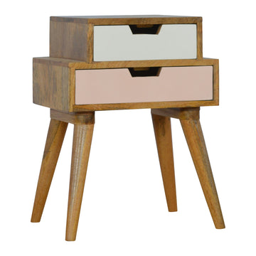 Blush Pink and White Multi Bedside Table