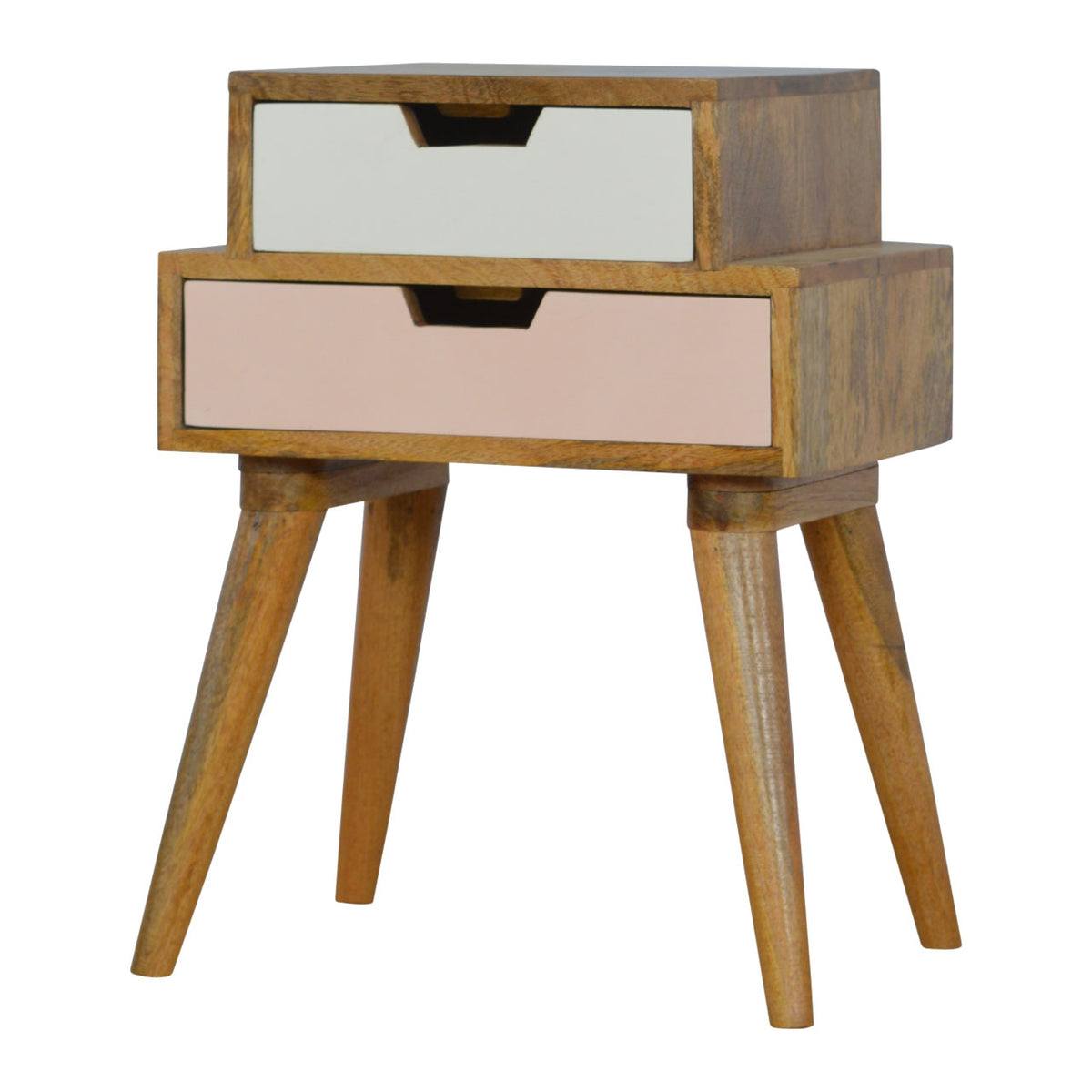 Blush Pink and White Multi Bedside Table