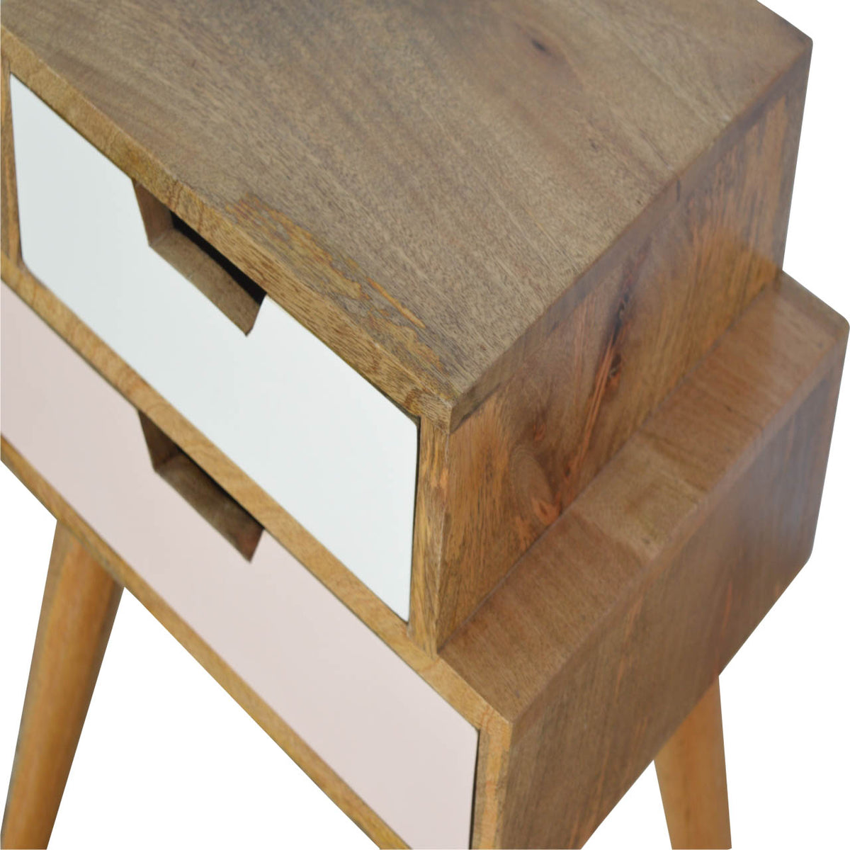 Blush Pink and White Multi Bedside Table