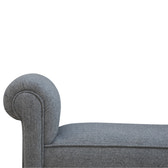 Black Tweed Bench with Turned Feet
