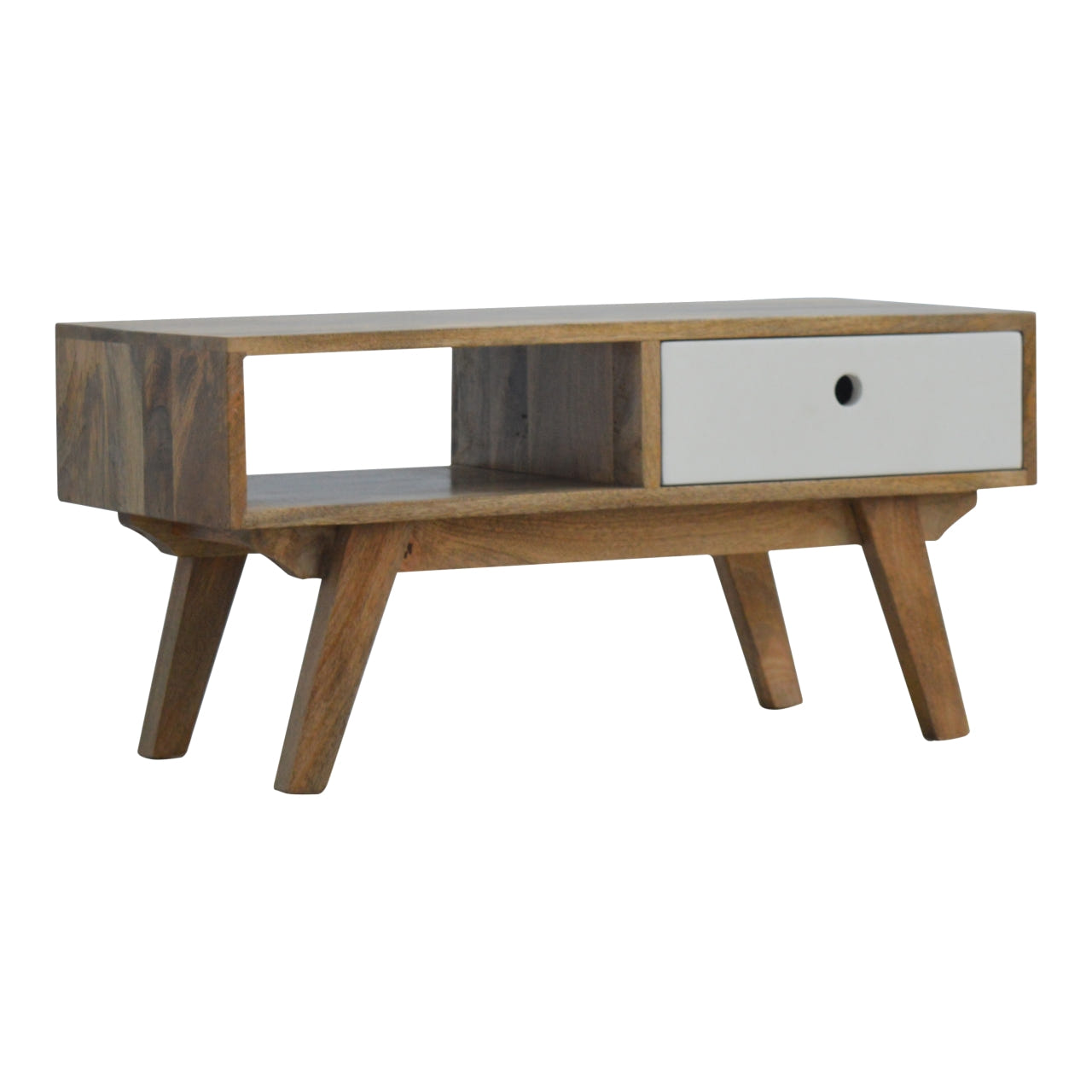 Two Tone Hand Painted TV Media Unit | Hand-Painted Solid Mango Wood