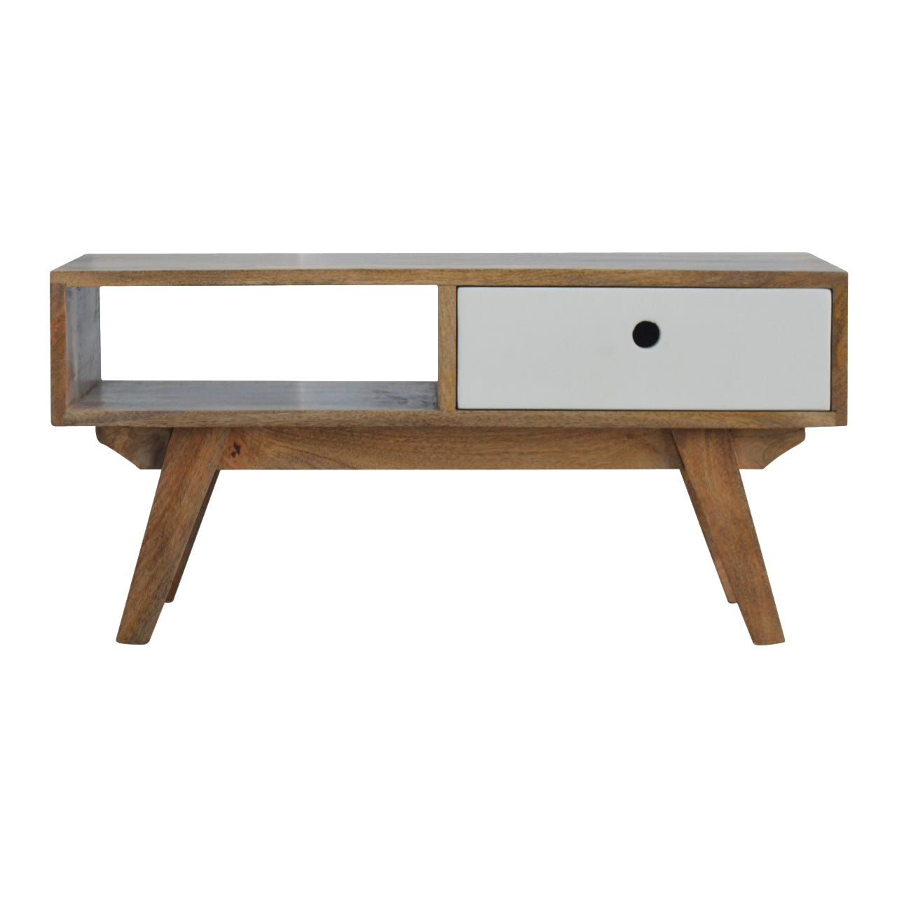 Two Tone Hand Painted TV Media Unit | Hand-Painted Solid Mango Wood