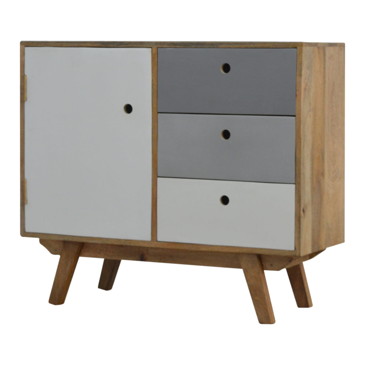 Two Tone Hand Painted Chest of Drawers | Hand-Painted Solid Mango Wood