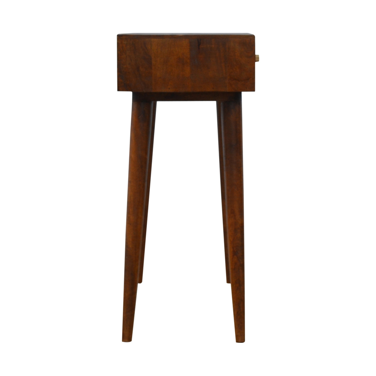 Gold Art Pattern Console Table | Chestnut Solid Mango Wood