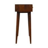 Gold Art Pattern Console Table | Chestnut Solid Mango Wood