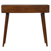Gold Art Pattern Console Table | Chestnut Solid Mango Wood