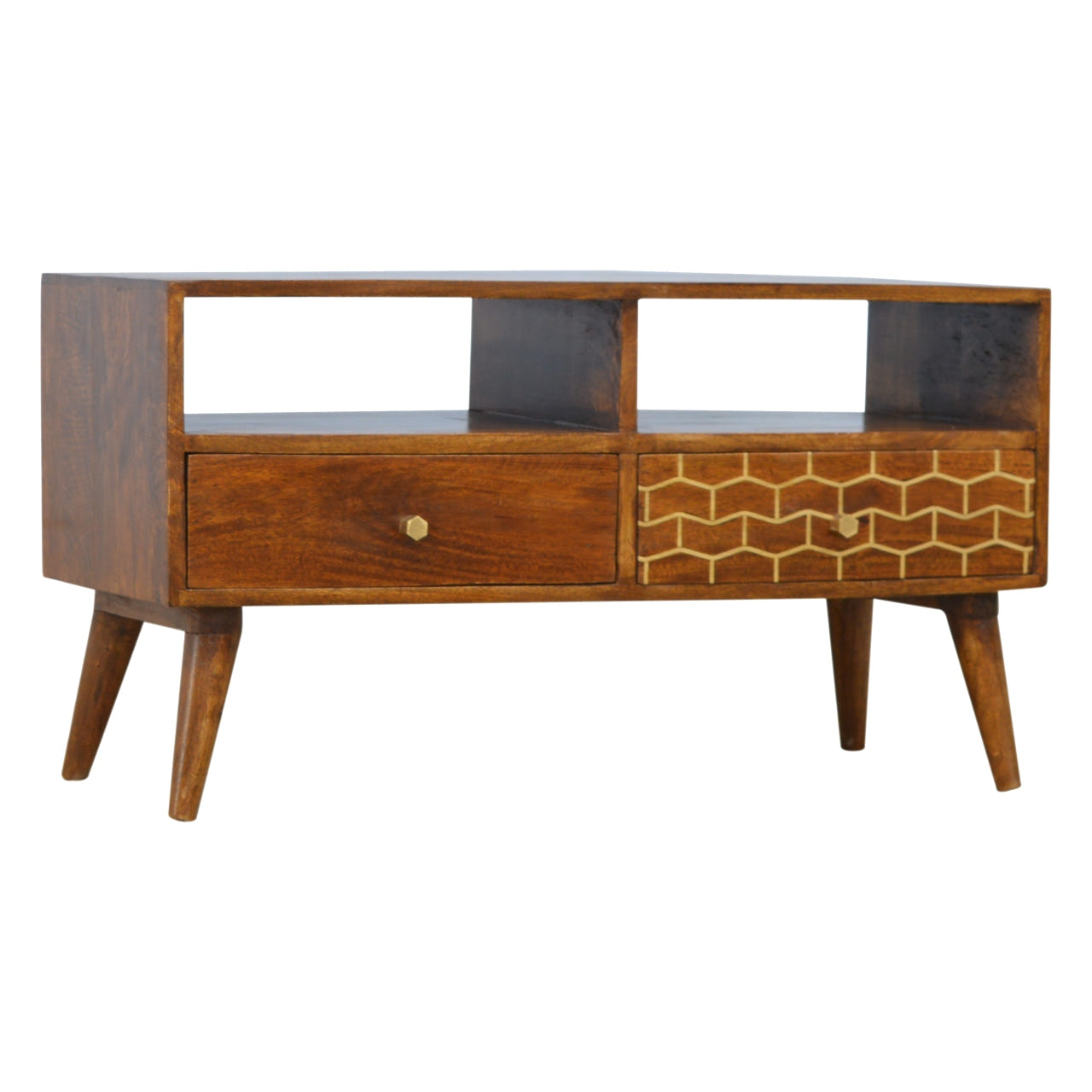 Gold Art Pattern Drawer TV Media Unit