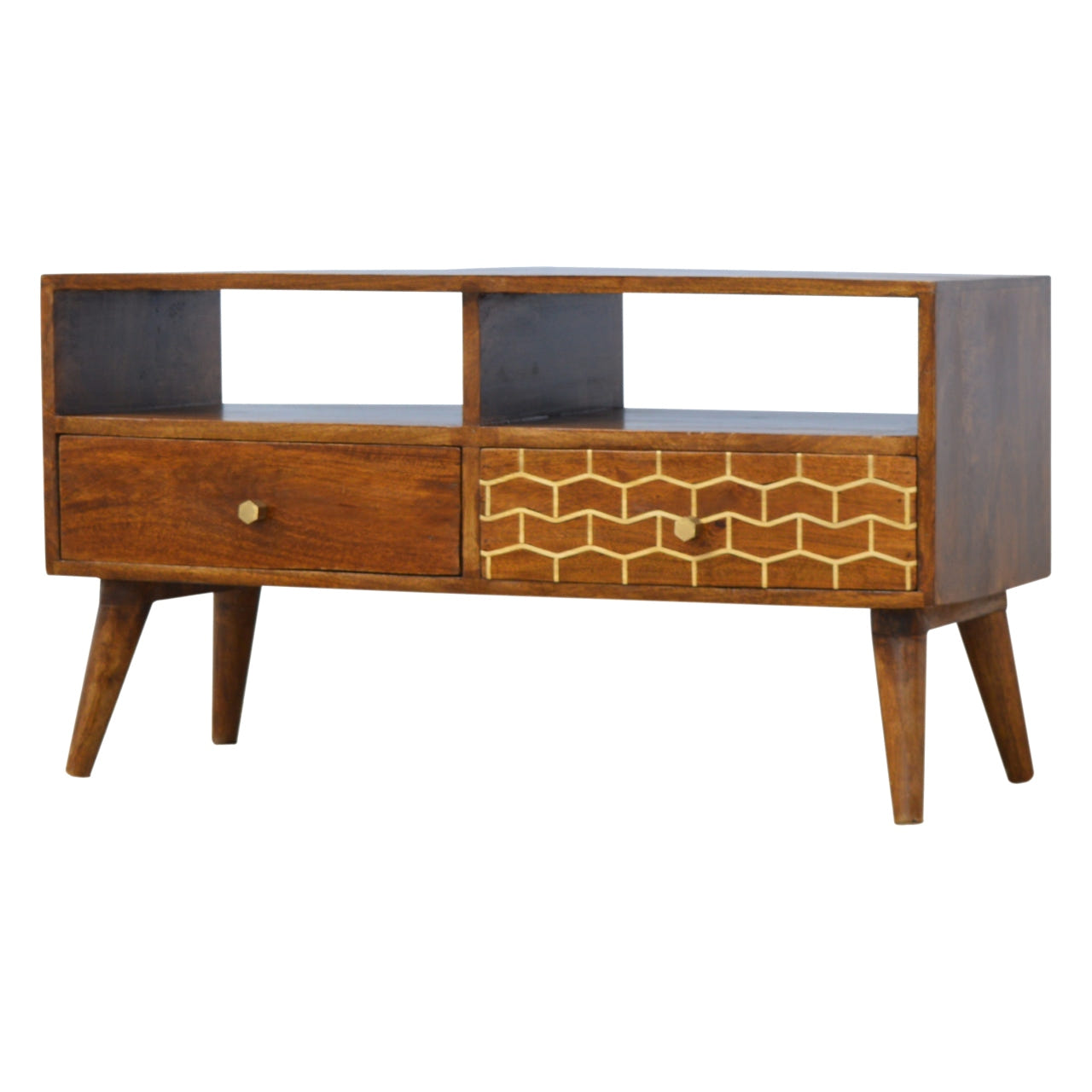 Gold Art Pattern Drawer TV Media Unit