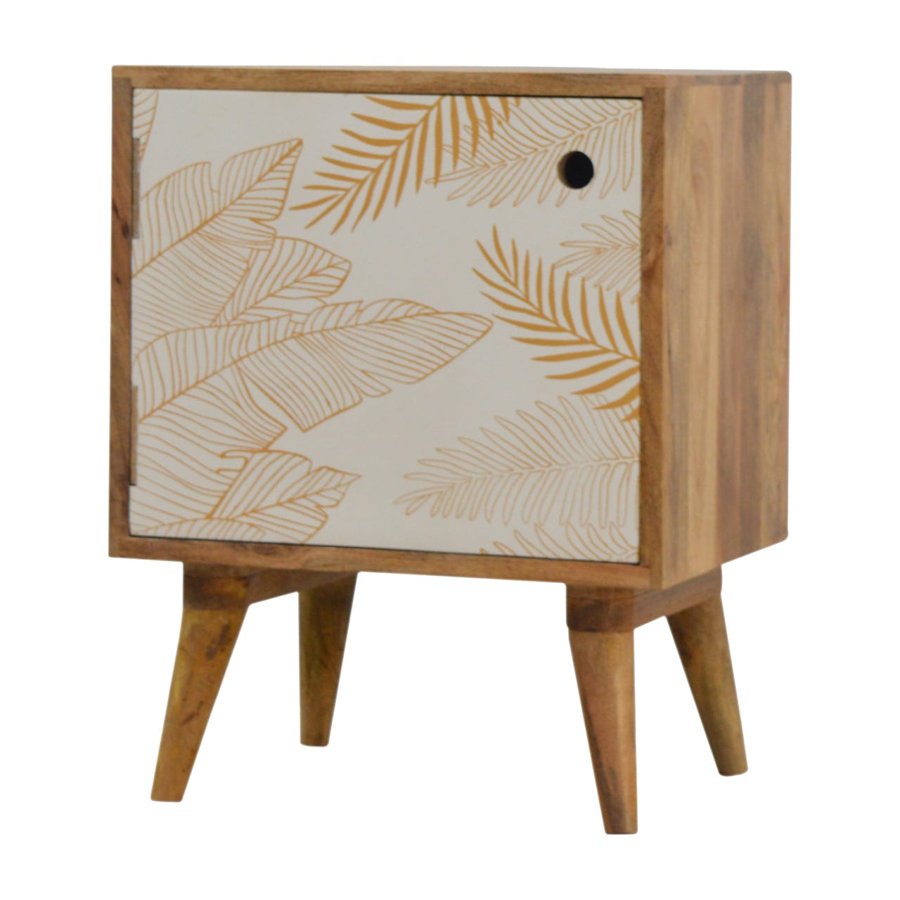 Leaf Screen-printed Bedside Table