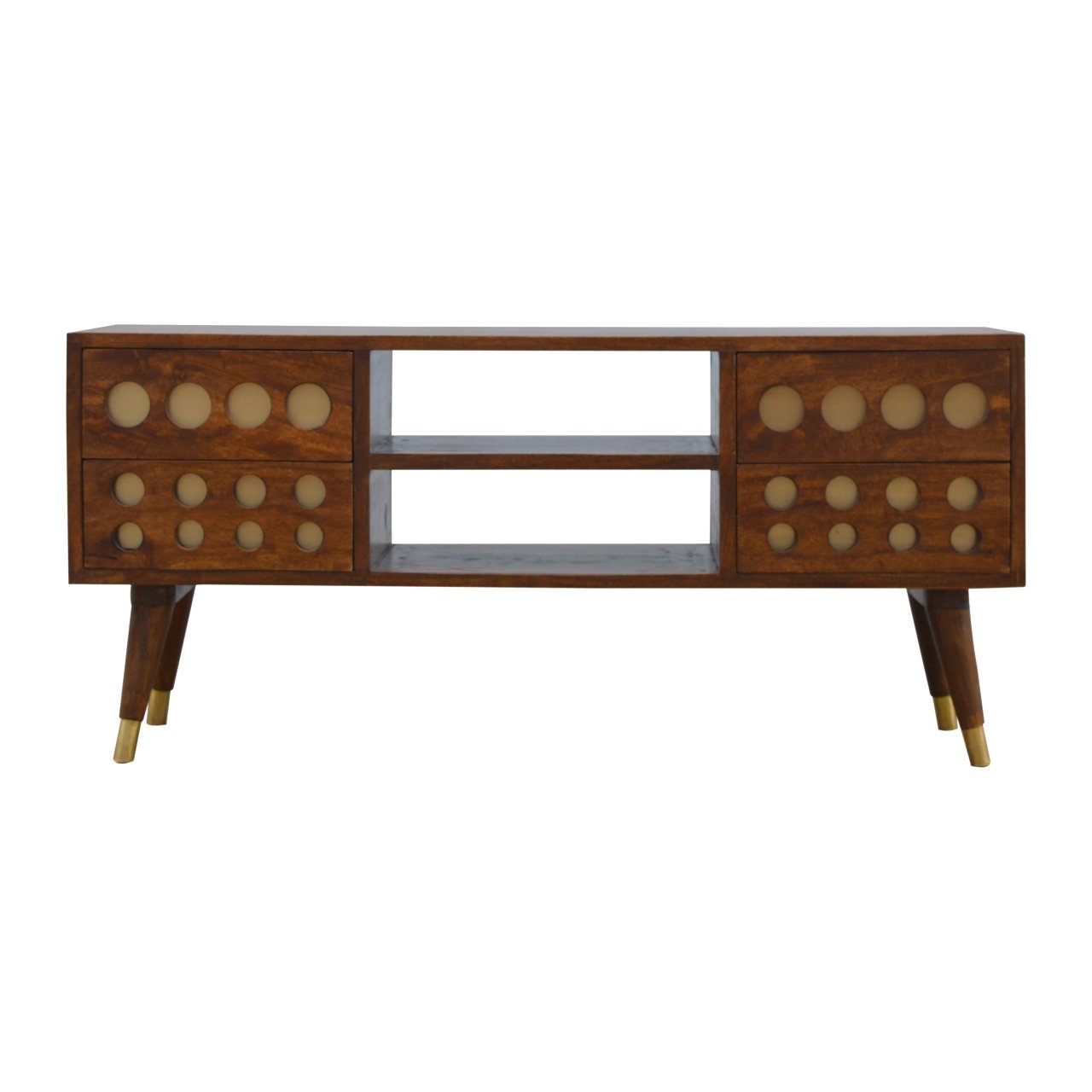 Brass Hole Inlay TV Media Unit